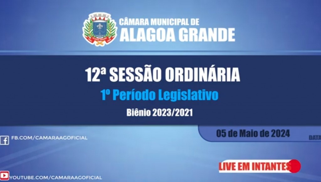 Imagem 12ª Sessão Ordinária do 1º Período Legislativo - 02/05/2024