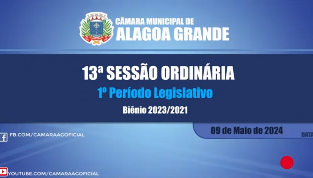 Imagem 13ª Sessão Ordinária do 1º Período Legislativo - 09/05/2024