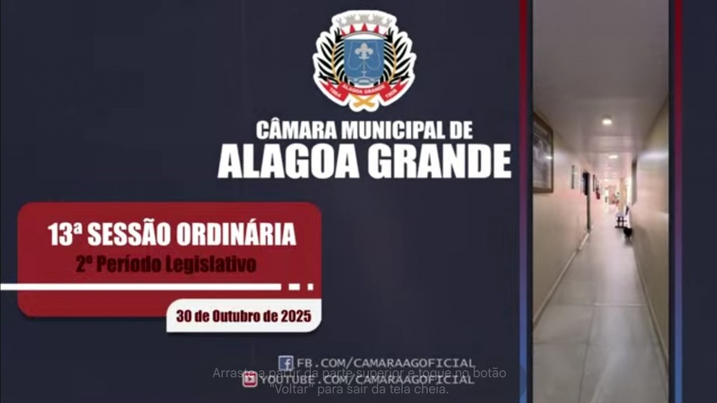 Imagem 13ª Sessão Ordinária - 2º Período Legislativo - 30/10/2025